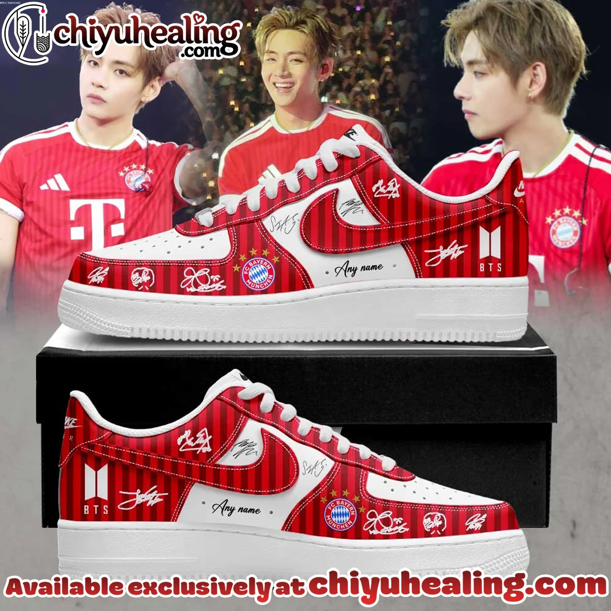 BTS WORLD TOUR ARIRANG x FC Bayern München Custom Air Force 1 & Jordan 1 Shoes - Series 2