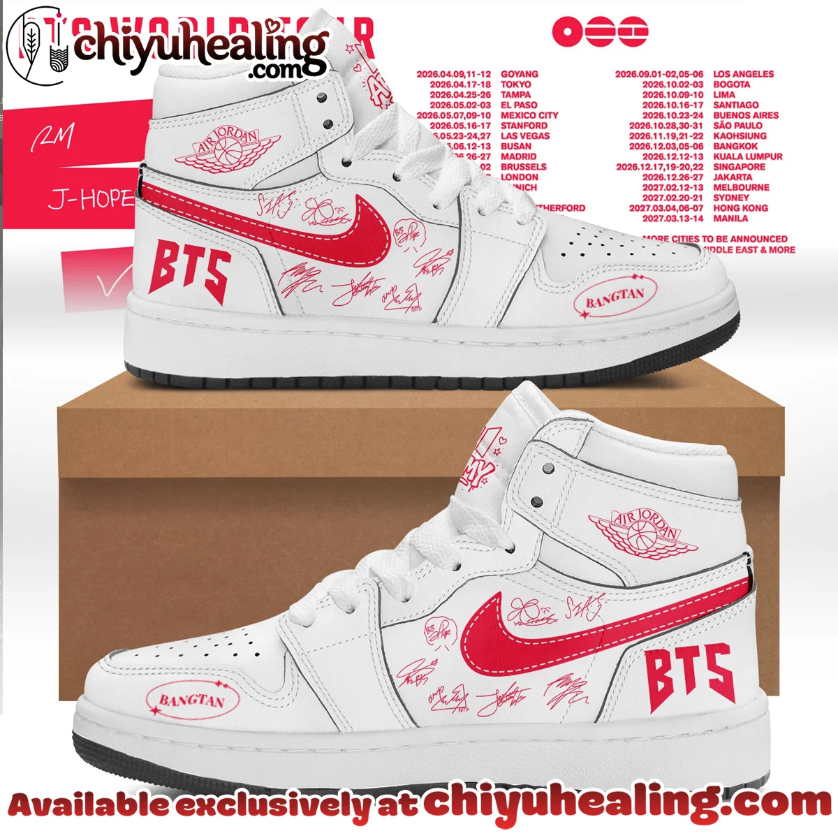 BTS World Tour Custom Air Force 1 & Jordan 1 Shoes - Part 2
