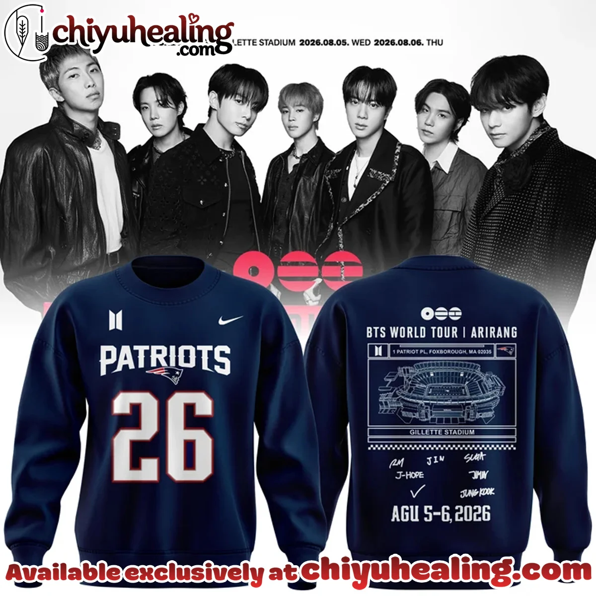 BTS x New England Patriots T-Shirt & Hoodie - Variant 4