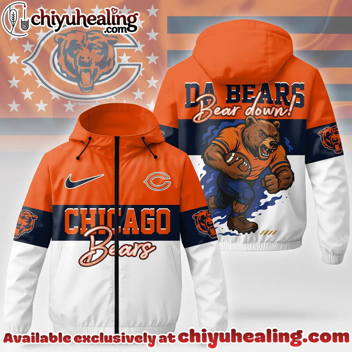 Chicago Bears Windbreaker Jacket