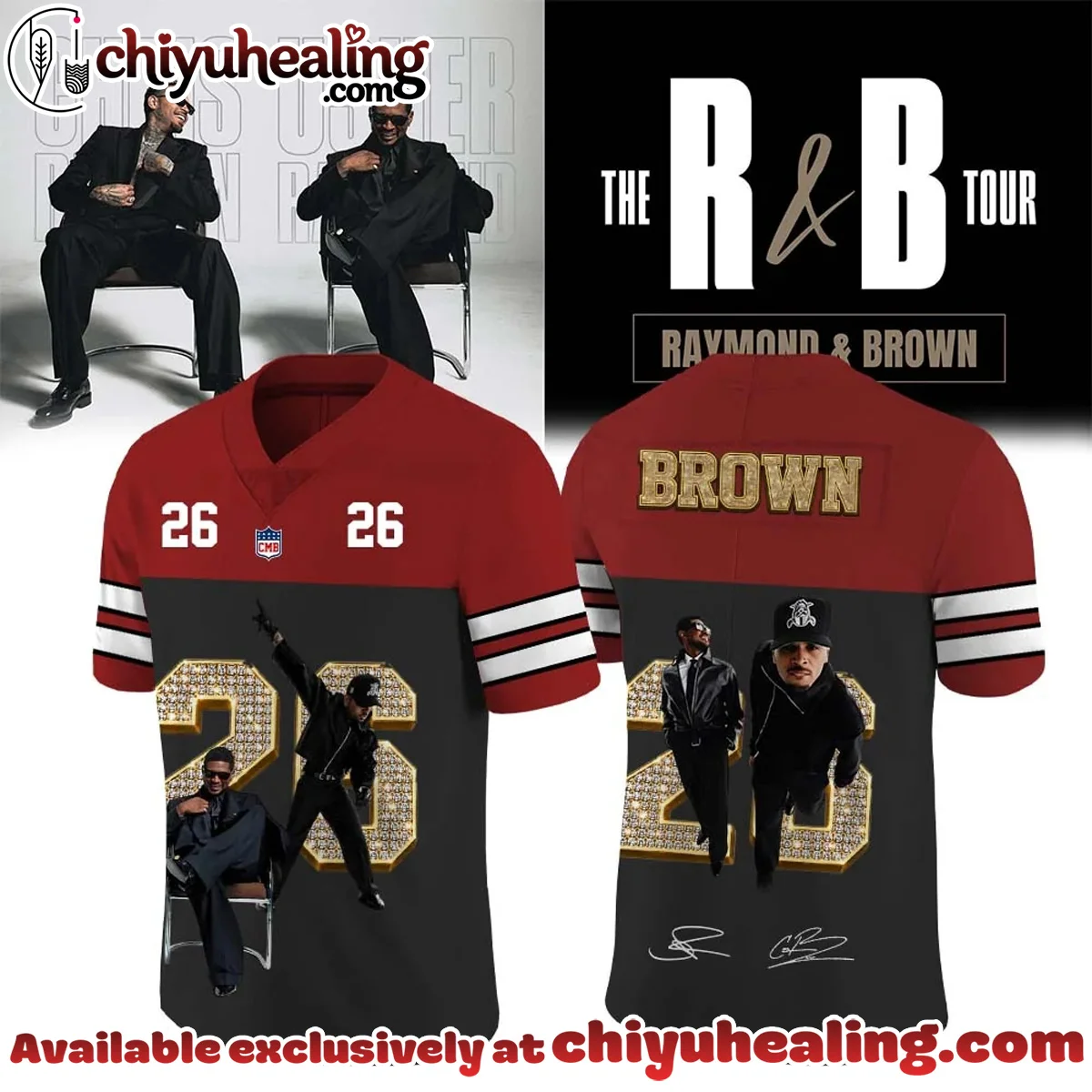 Chris Brown R&B Tour Signed Football Jersey (Style 6)