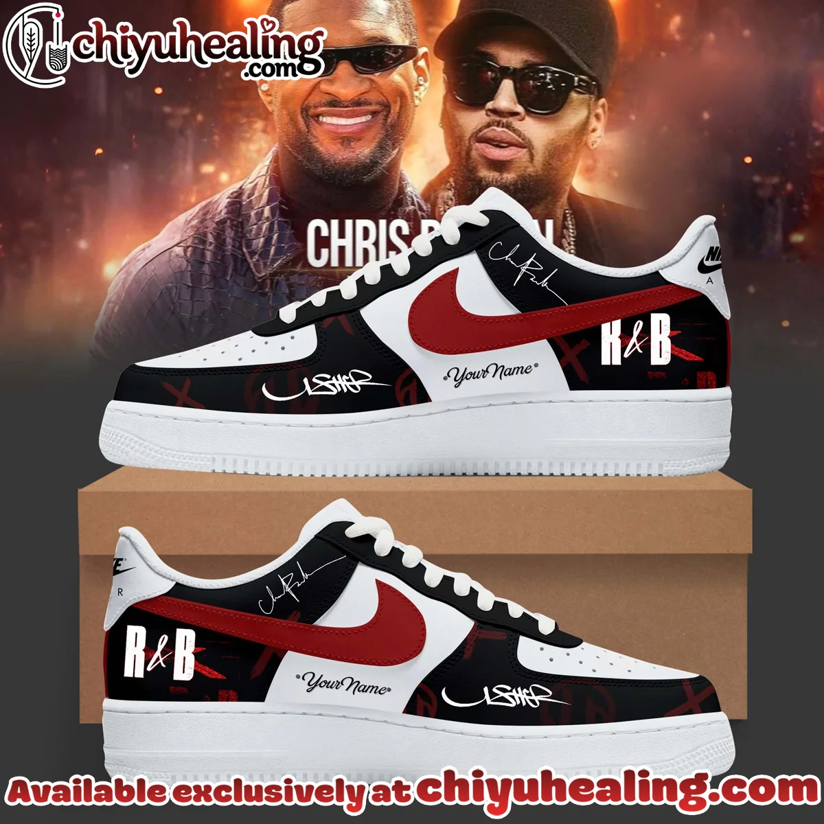 Chris Brown x Raymond Usher R&B Tour Custom Air Force 1 & Jordan 1 Shoes - Part 5