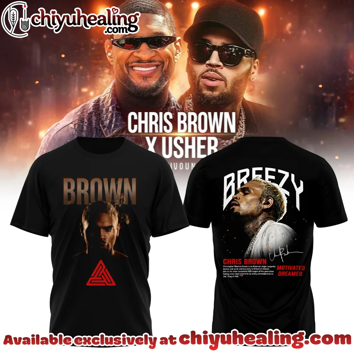 Chris Brown x Raymond Usher R&B Tour T-Shirt & Hoodie (Style 3)