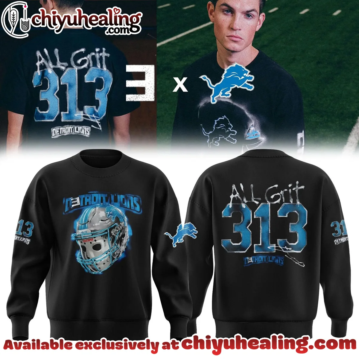 Detroit Lions x Eminem T-Shirt & Hoodie (Style 2)