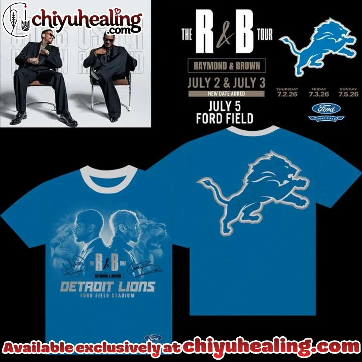 Detroit Lions x Usher x Chris Brown T-Shirt & Hoodie - Part 1