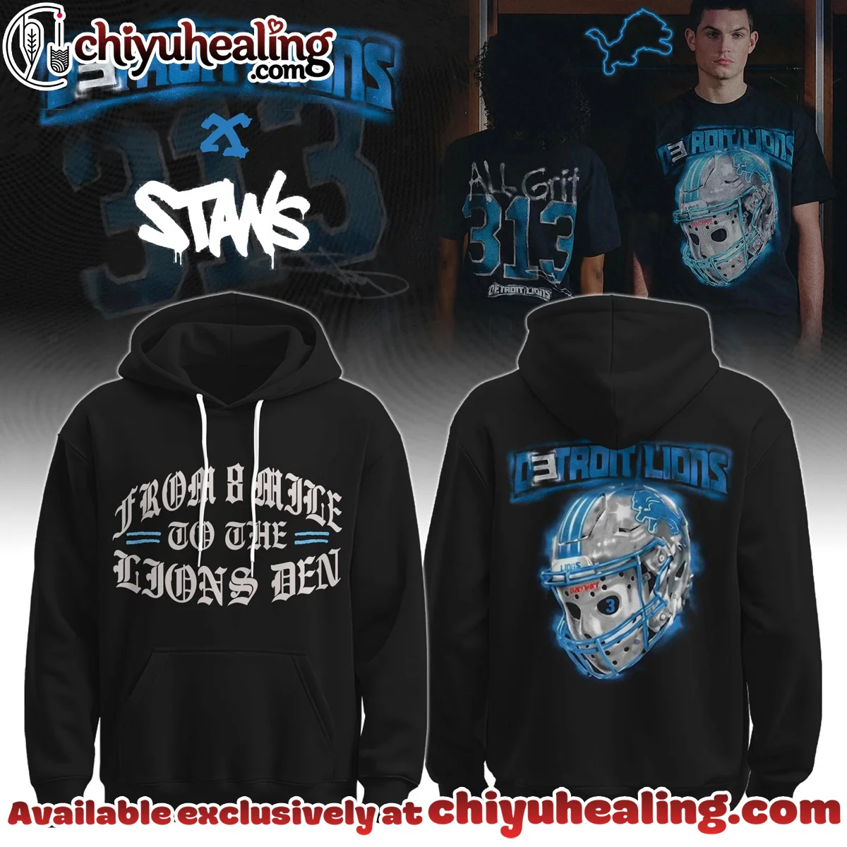 Eminem x Detroit Lions Shirt & Hoodie [Drop 3]