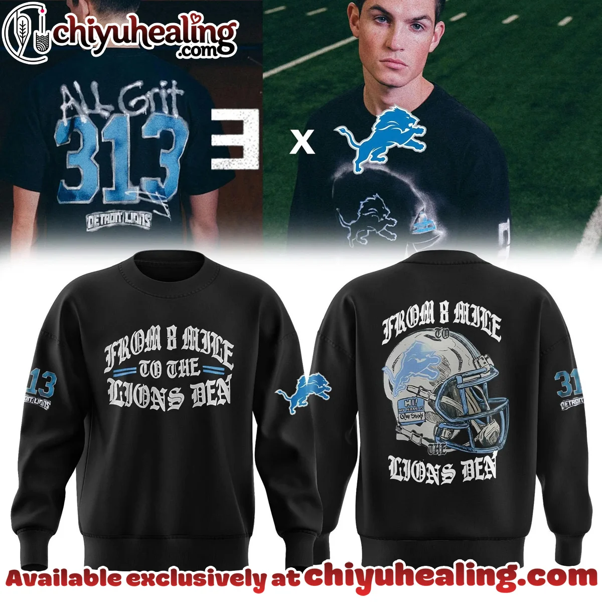 Eminem x Detroit Lions Shirt & Hoodie (Release 7)