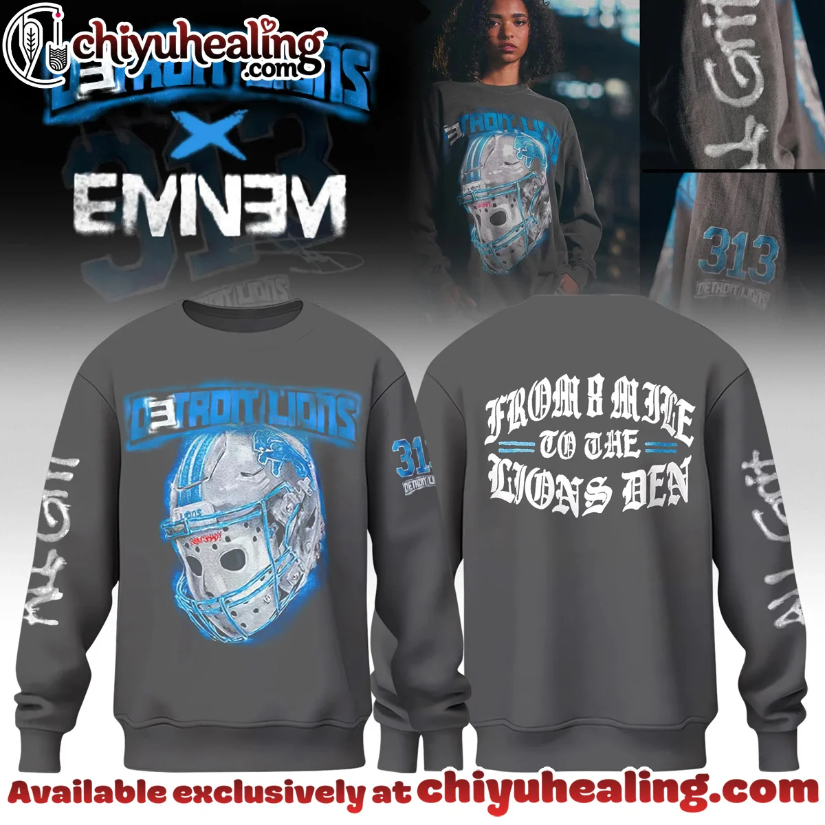 Eminem x Detroit Lions T-Shirt & Hoodie (Style 5)
