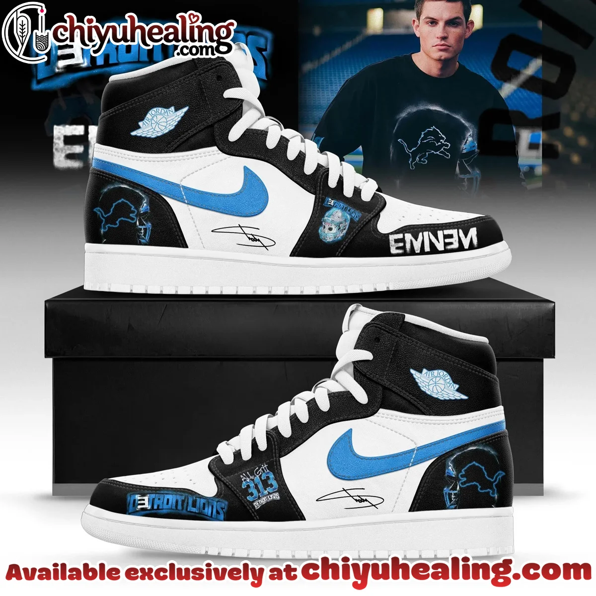 Eminem x Detroit Lions Thanksgiving Halftime Show Custom Air Force 1 & Jordan 1 Shoes [Batch 2]