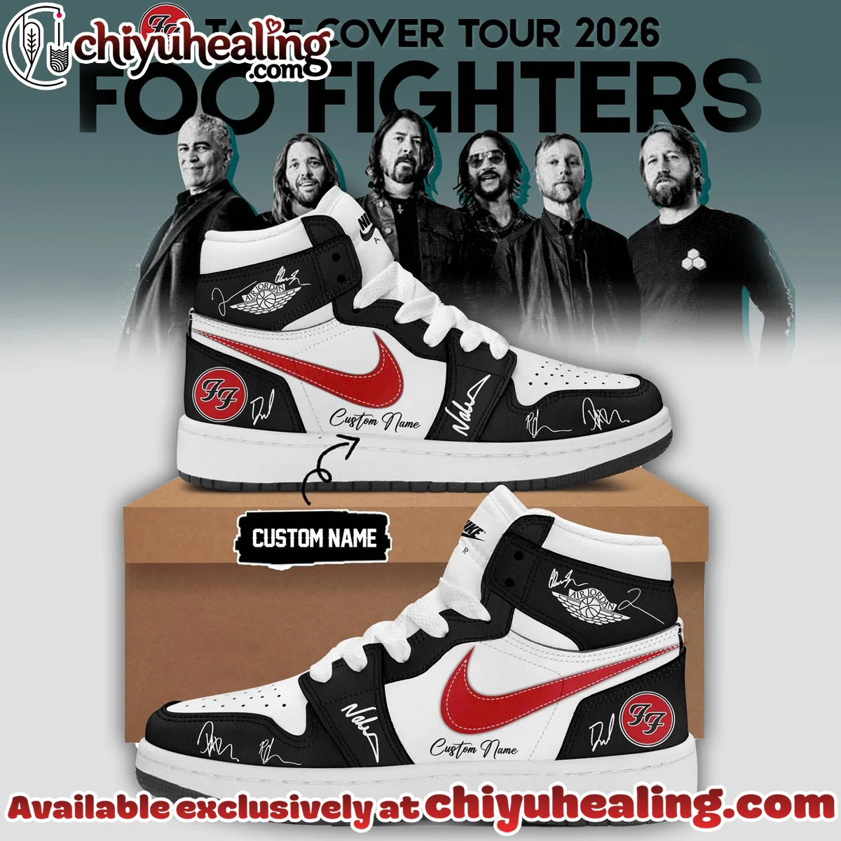 Foo Fighters Take Cover Tour Custom Air Force 1 & Jordan 1 Shoes [Batch 13]