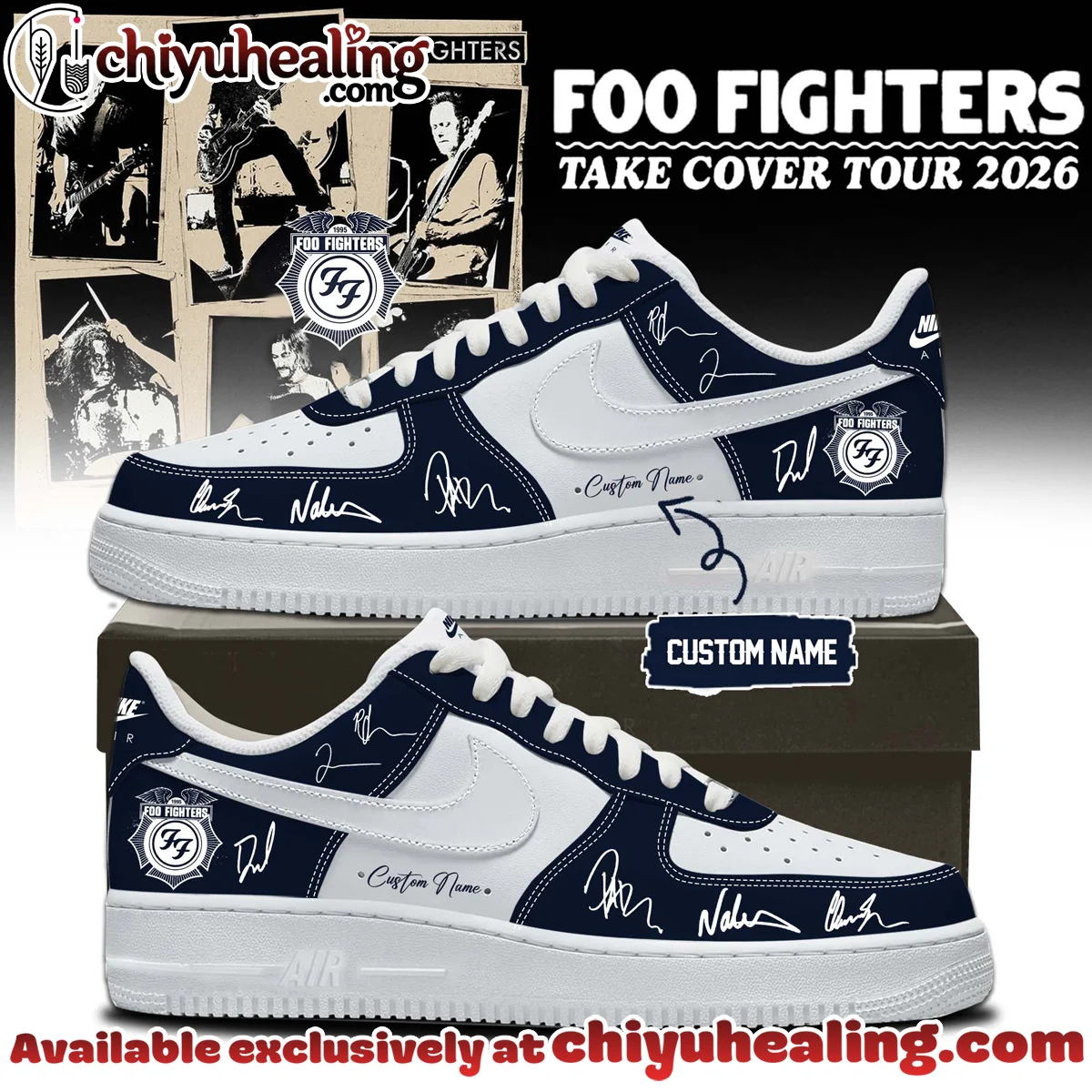Foo Fighters Take Cover Tour Custom Air Force 1 & Jordan 1 Shoes [Batch 7]