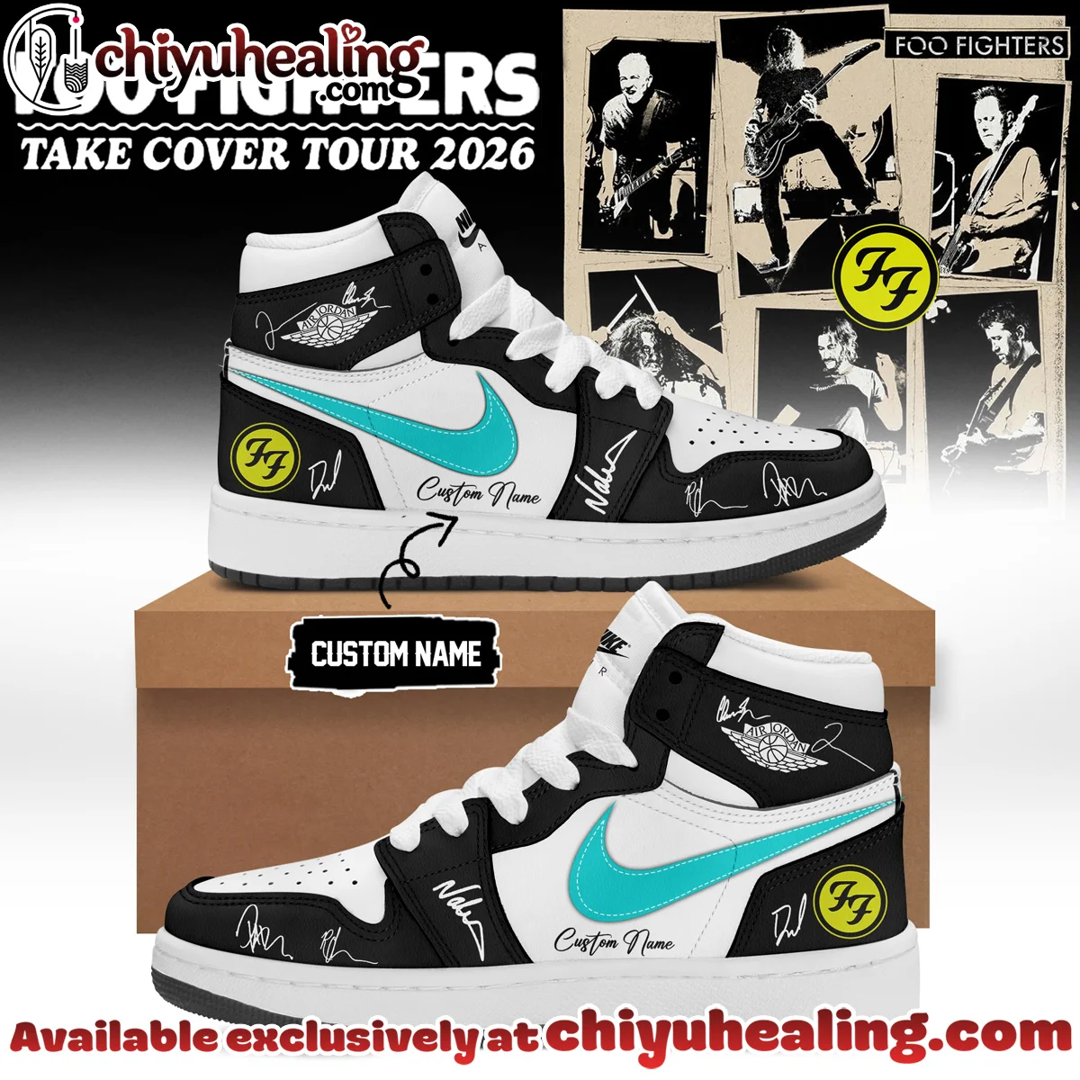 Foo Fighters Take Cover Tour Custom Air Force 1 & Jordan 1 Shoes [Batch 8]