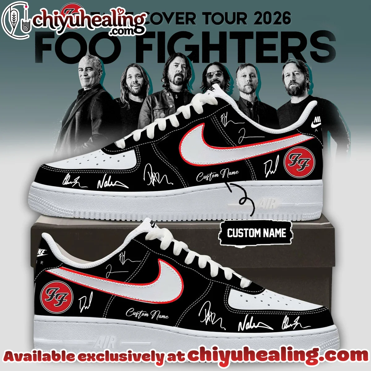 Foo Fighters Take Cover Tour Custom Air Force 1 & Jordan 1 Shoes [Drop 37]
