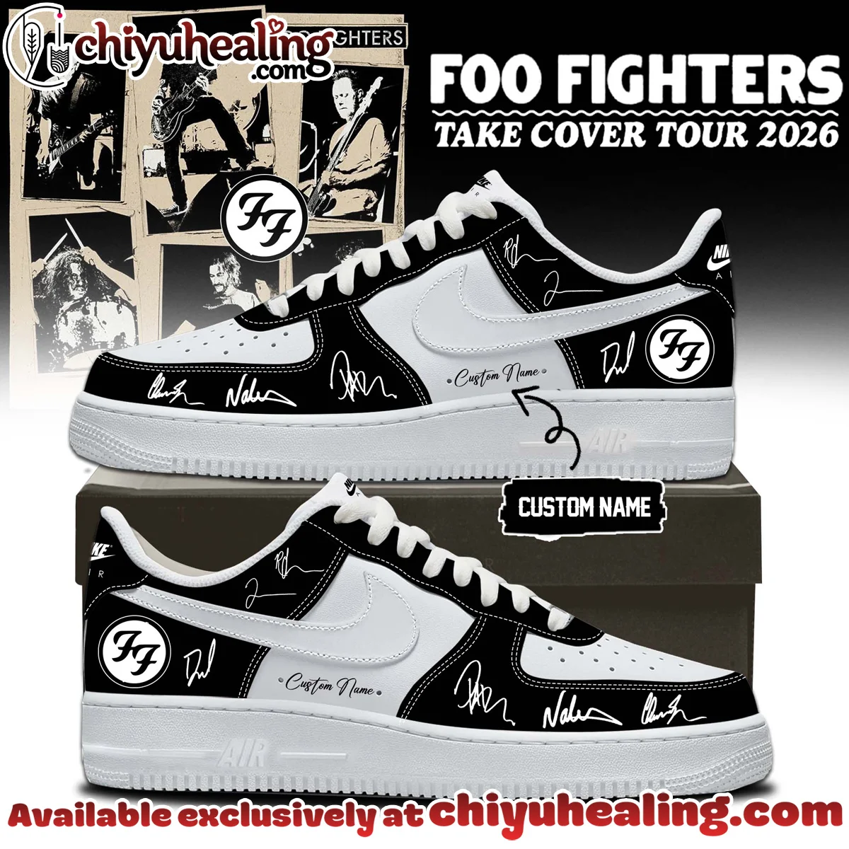 Foo Fighters Take Cover Tour Custom Air Force 1 & Jordan 1 Shoes [Drop 4]