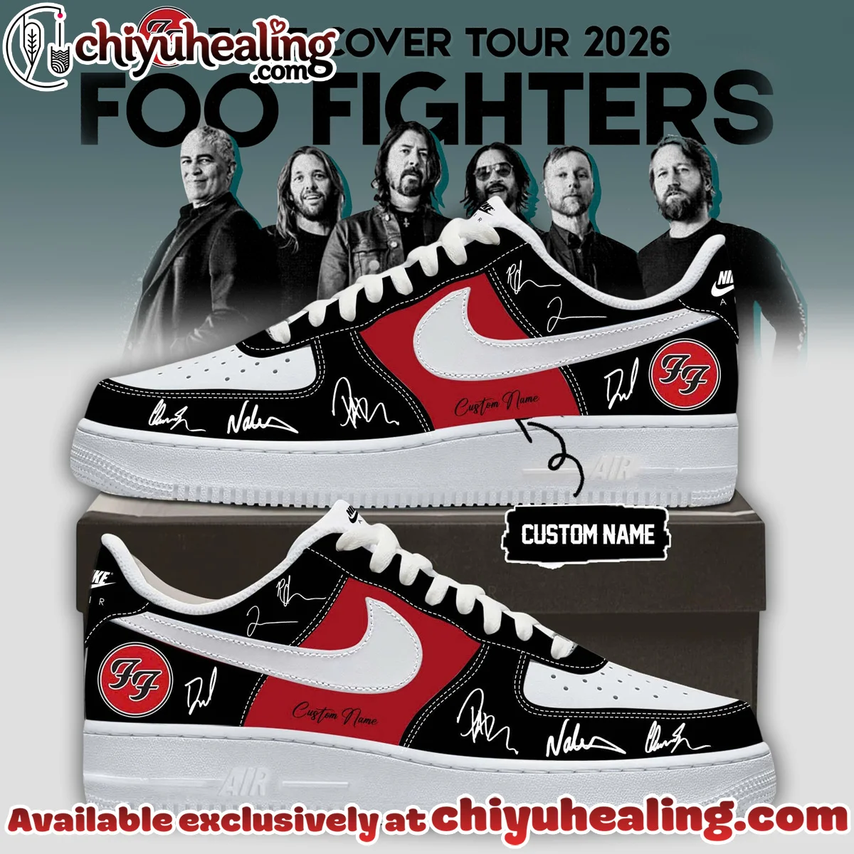 Foo Fighters Take Cover Tour Custom Air Force 1 & Jordan 1 Shoes - Series 3