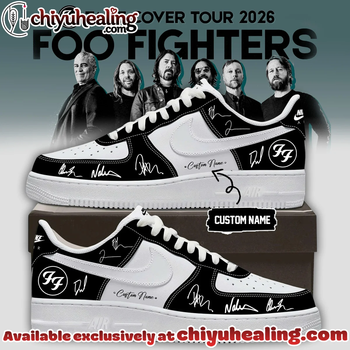 Foo Fighters Take Cover Tour Custom Air Force 1 & Jordan 1 Shoes - Series 5