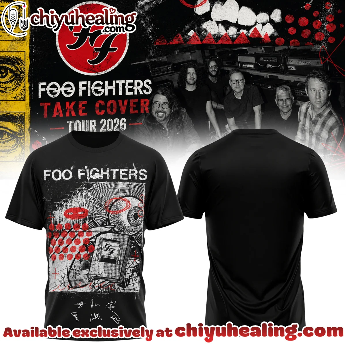 Foo Fighters Take Cover Tour Signature Shirt & Hoodie [Batch 9]