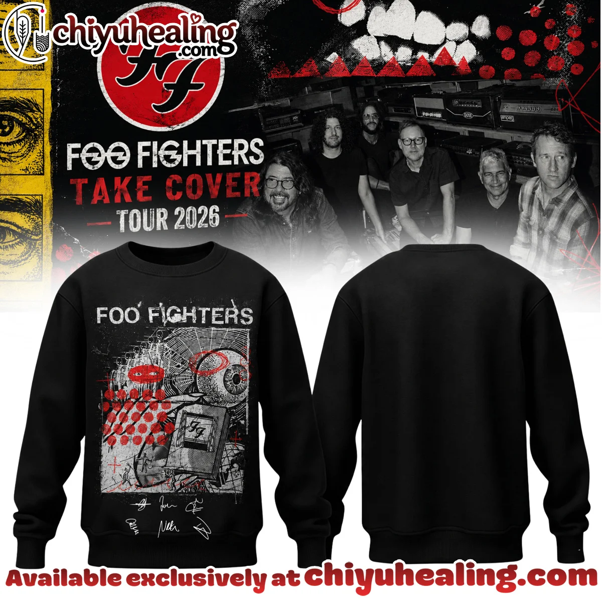 Foo Fighters Take Cover Tour Signature Shirt & Hoodie (Design 32)