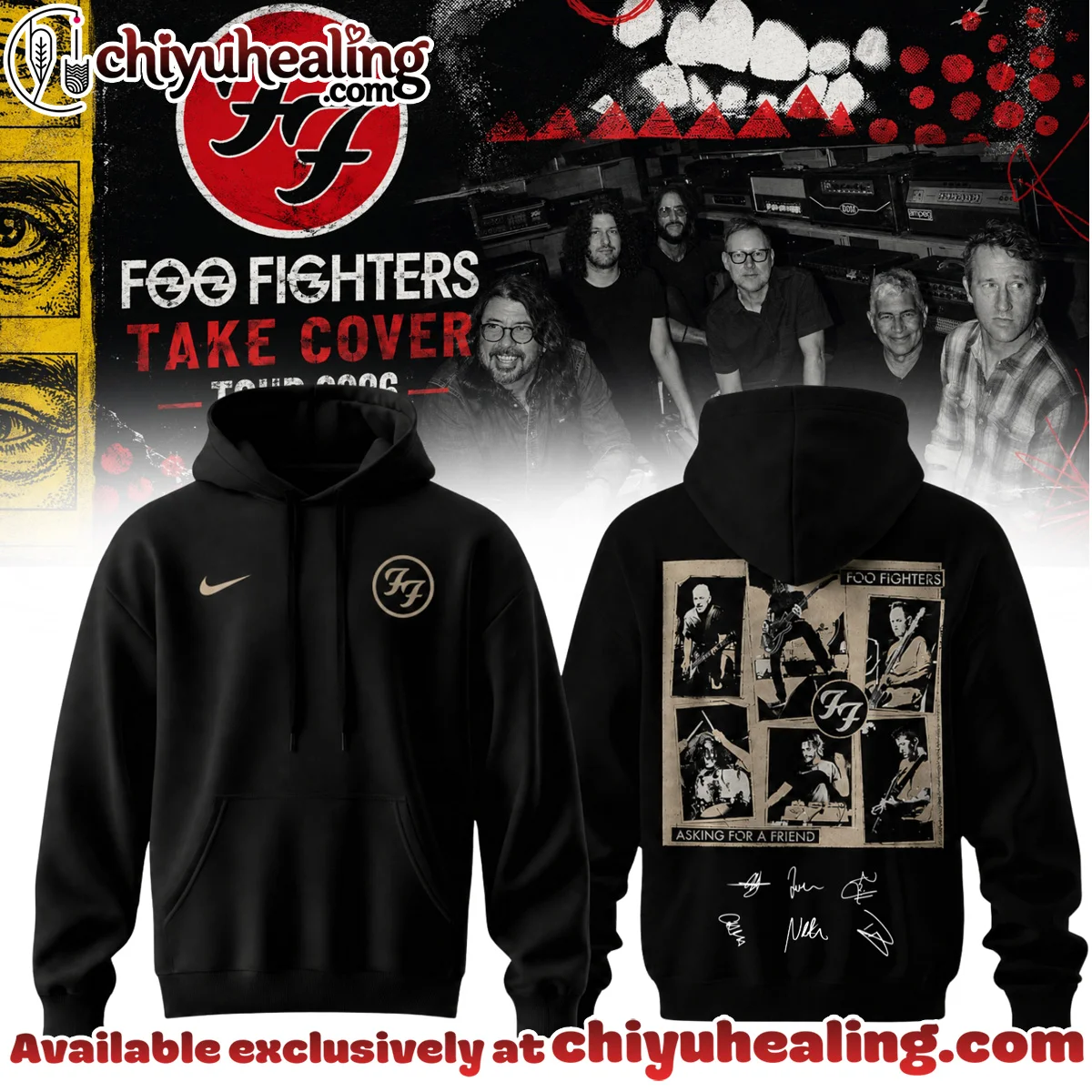 Foo Fighters Take Cover Tour Signature Shirt & Hoodie - Variant 1
