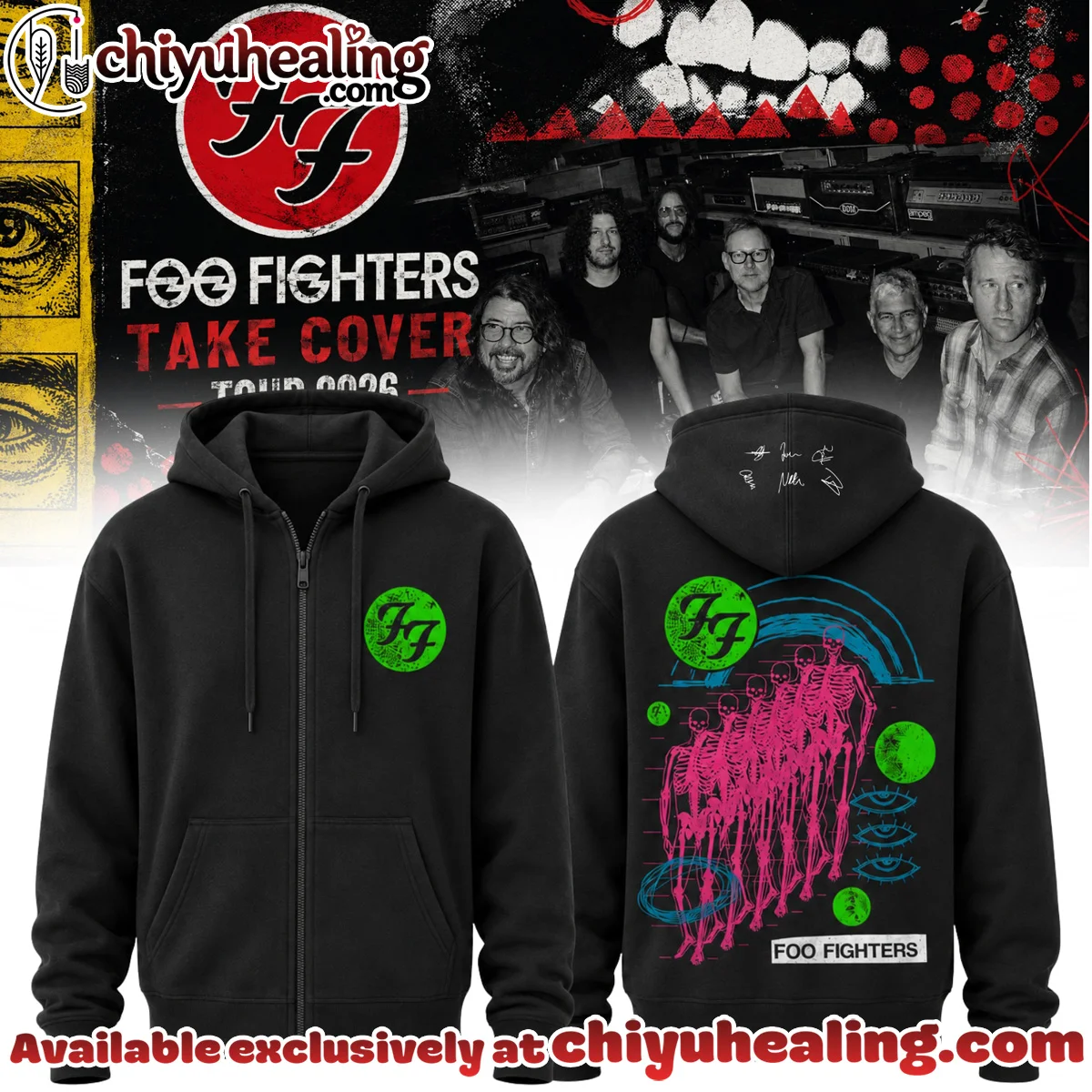 Foo Fighters Take Cover Tour Signature T-Shirt & Hoodie (Design 19)