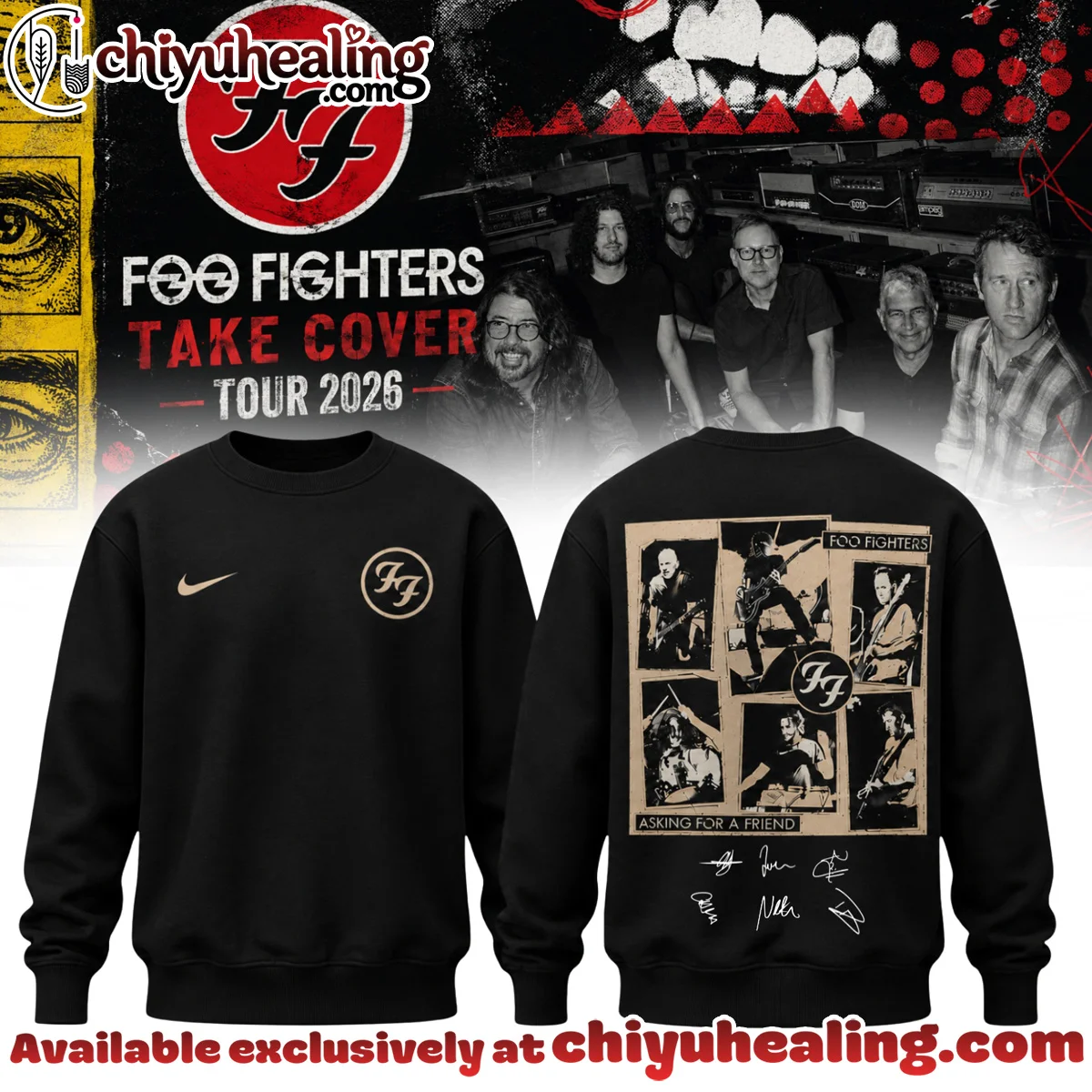 Foo Fighters Take Cover Tour Signature T-Shirt & Hoodie (Design 21)