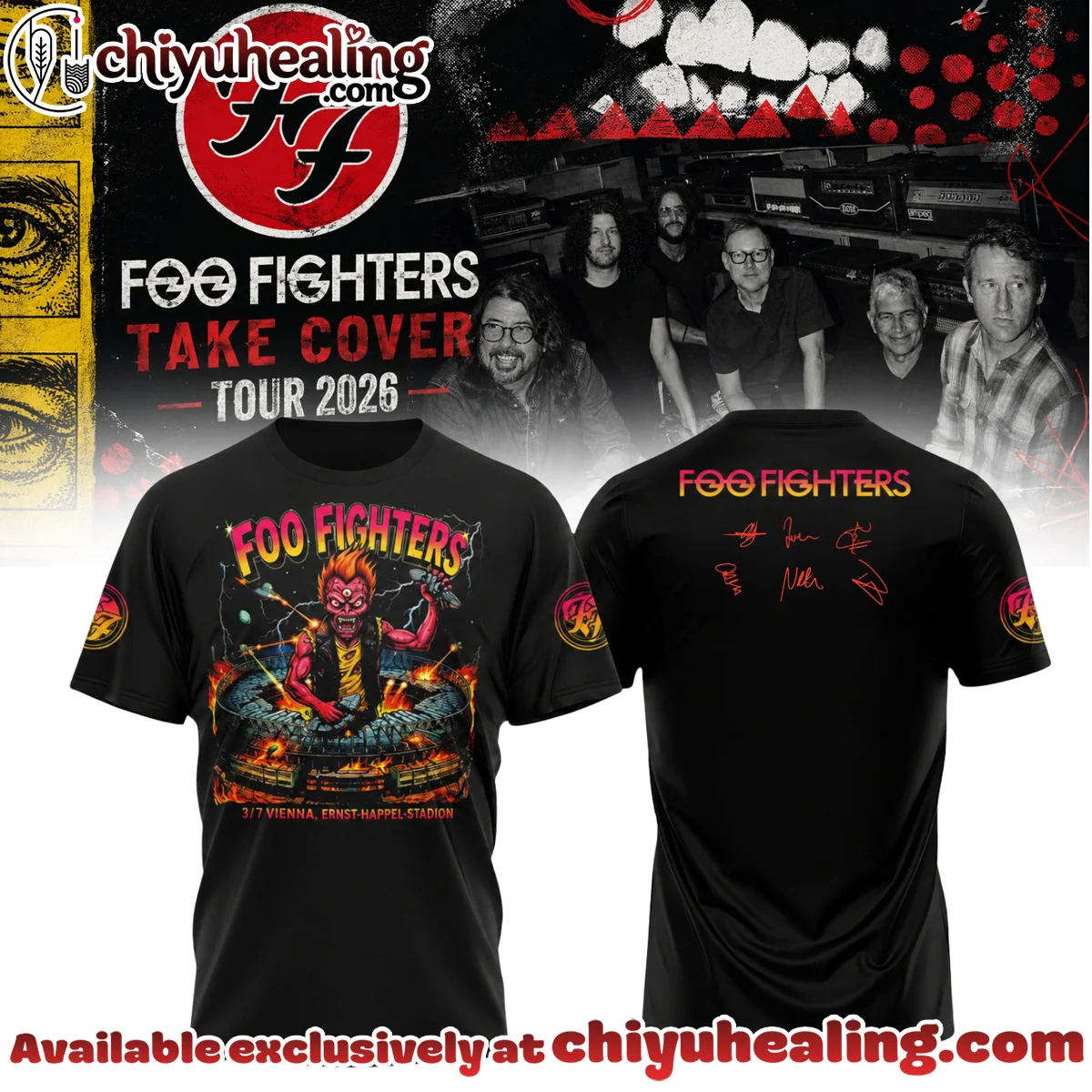 Foo Fighters Take Cover Tour Signature T-Shirt & Hoodie - Part 3