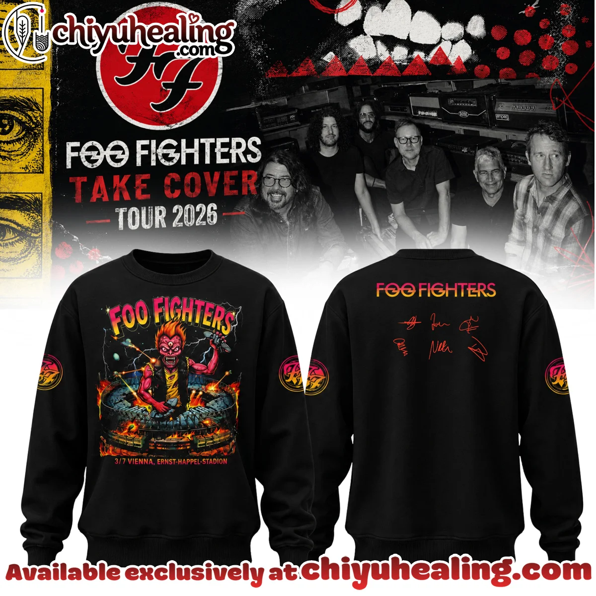 Foo Fighters Take Cover Tour Signature T-Shirt & Hoodie - Part 31