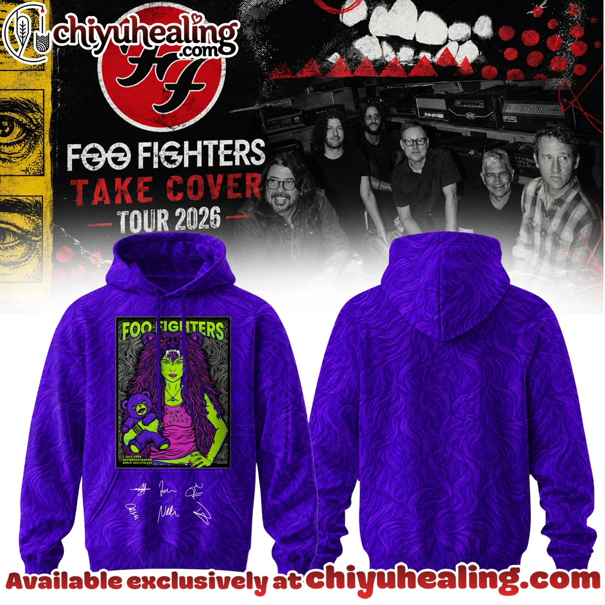 Foo Fighters Take Cover Tour Signature T-Shirt & Hoodie (Style 26)