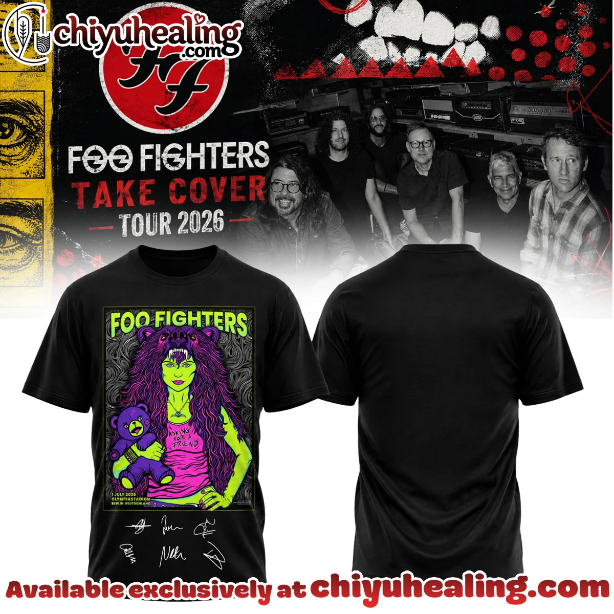 Foo Fighters Take Cover Tour Signature T-Shirt & Hoodie - Variant 25