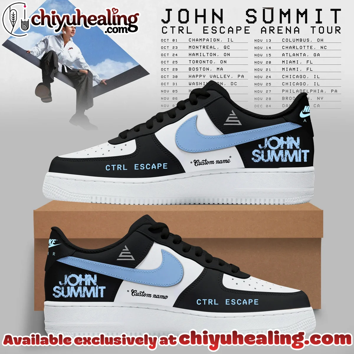 John Summit CTRL Escape Tour Custom Air Force 1 & Jordan 1 Shoes [Drop 1]