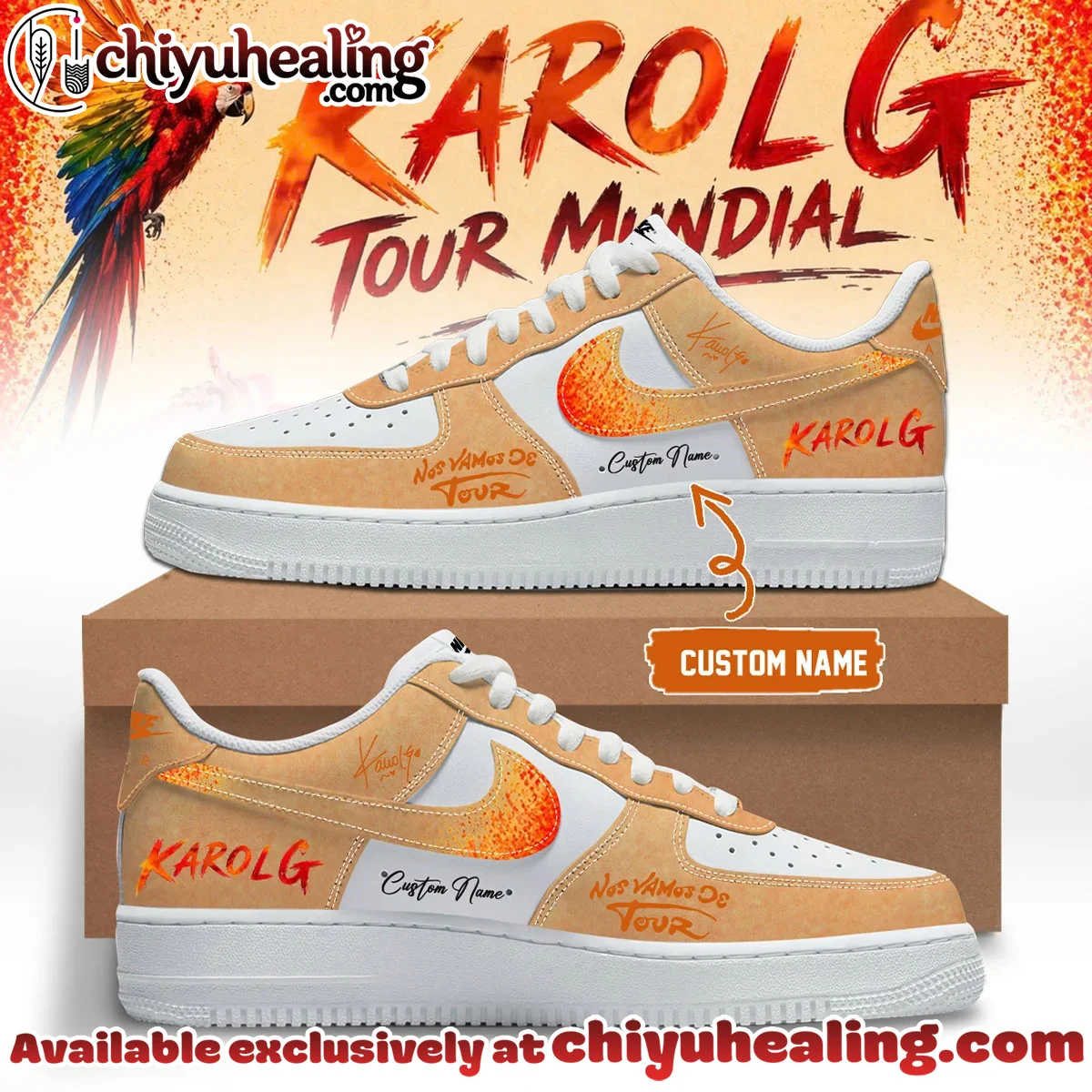 Karol G Viajando Por El Mundo Tropitour Custom Air Force 1 & Jordan 1 Shoes (Design 13)