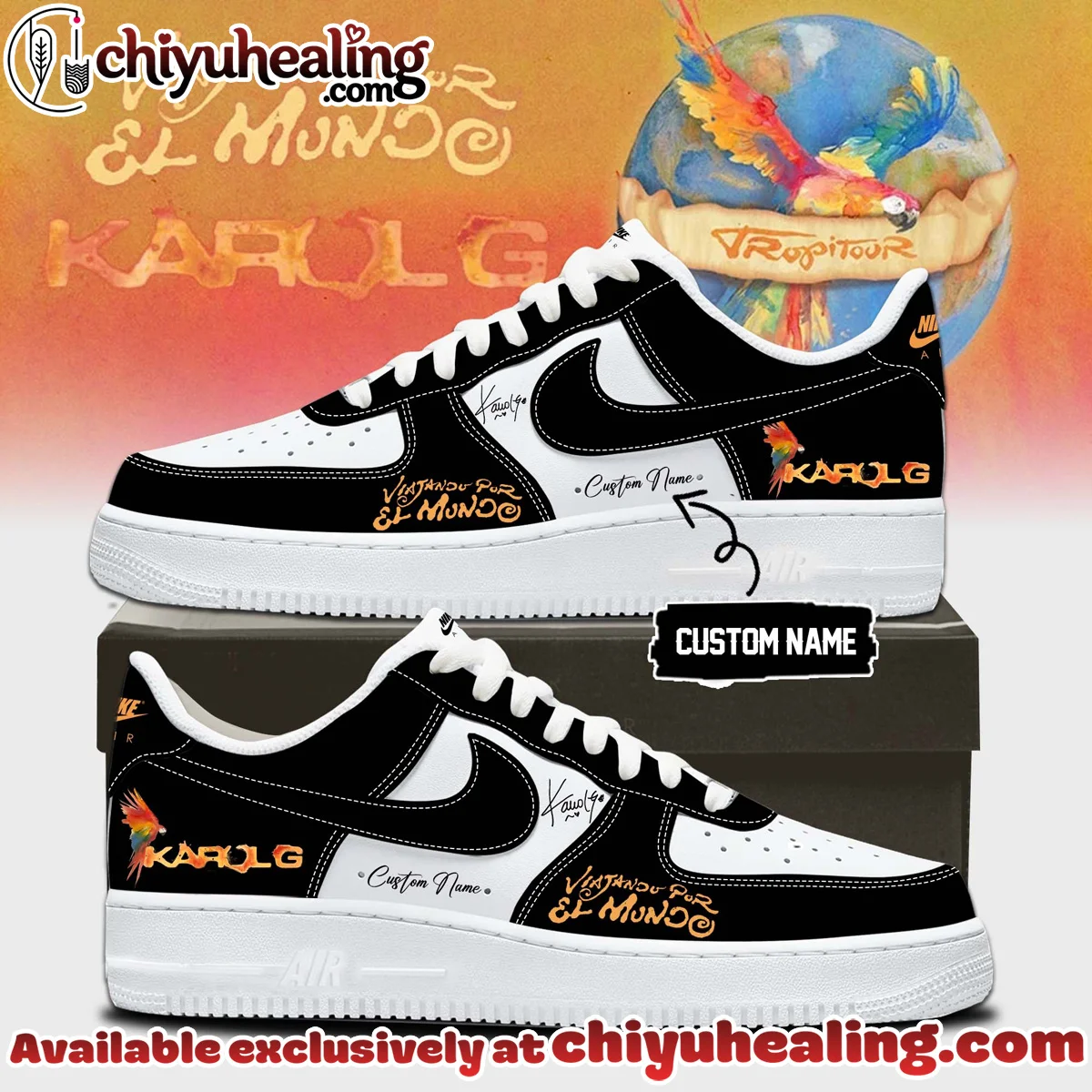 Karol G Viajando por el Mundo Tropitour Custom Air Force 1 & Jordan 1 Shoes (Design 13)