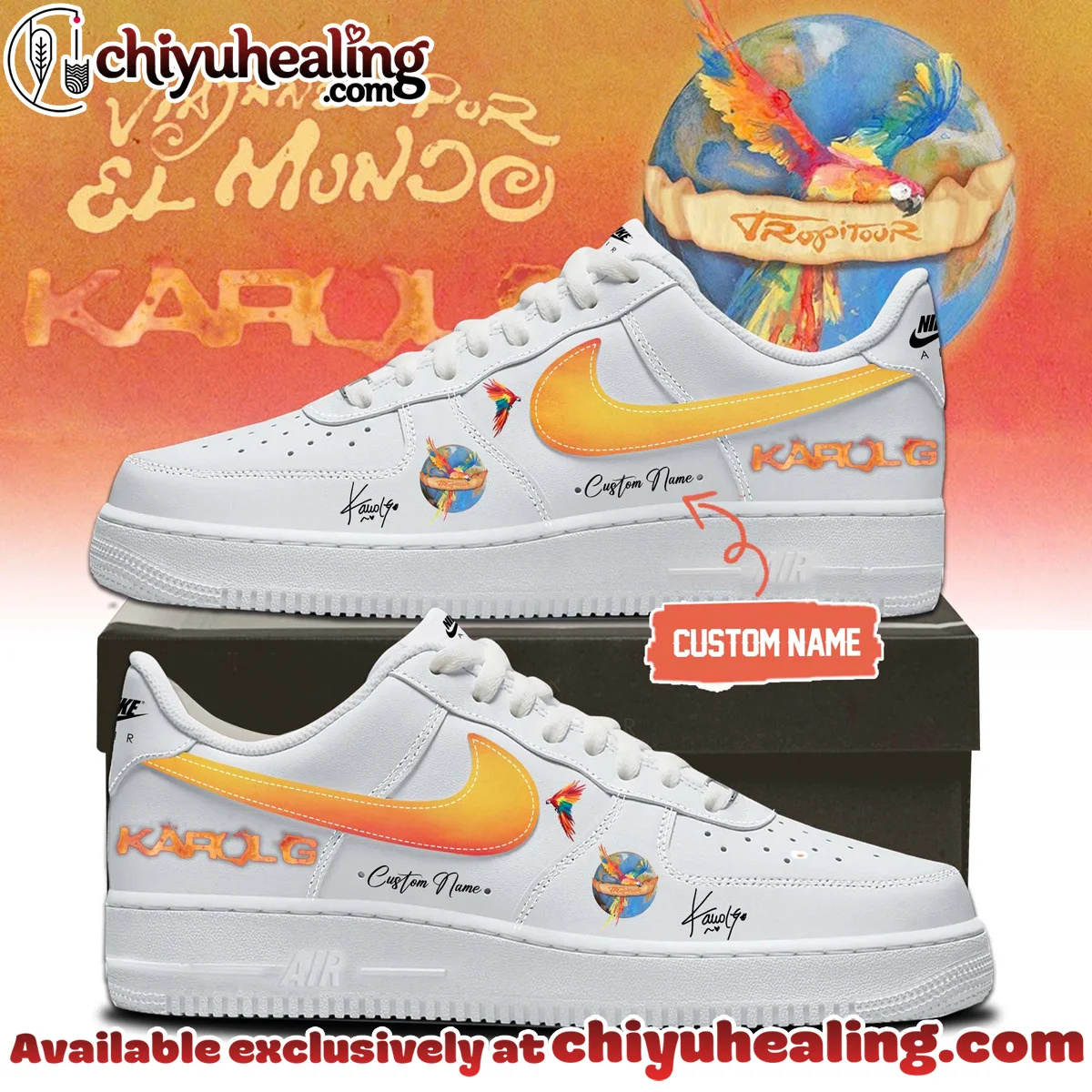 Karol G VIAJANDO POR EL MUNDO TROPITOUR Custom Air Force 1 & Jordan 1 Shoes [Drop 3]