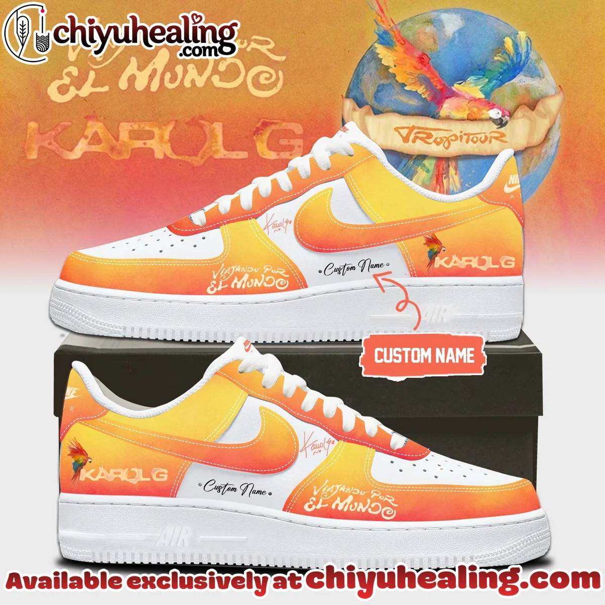 Karol G Viajando Por El Mundo Tropitour Custom Air Force 1 & Jordan 1 Shoes - Part 11