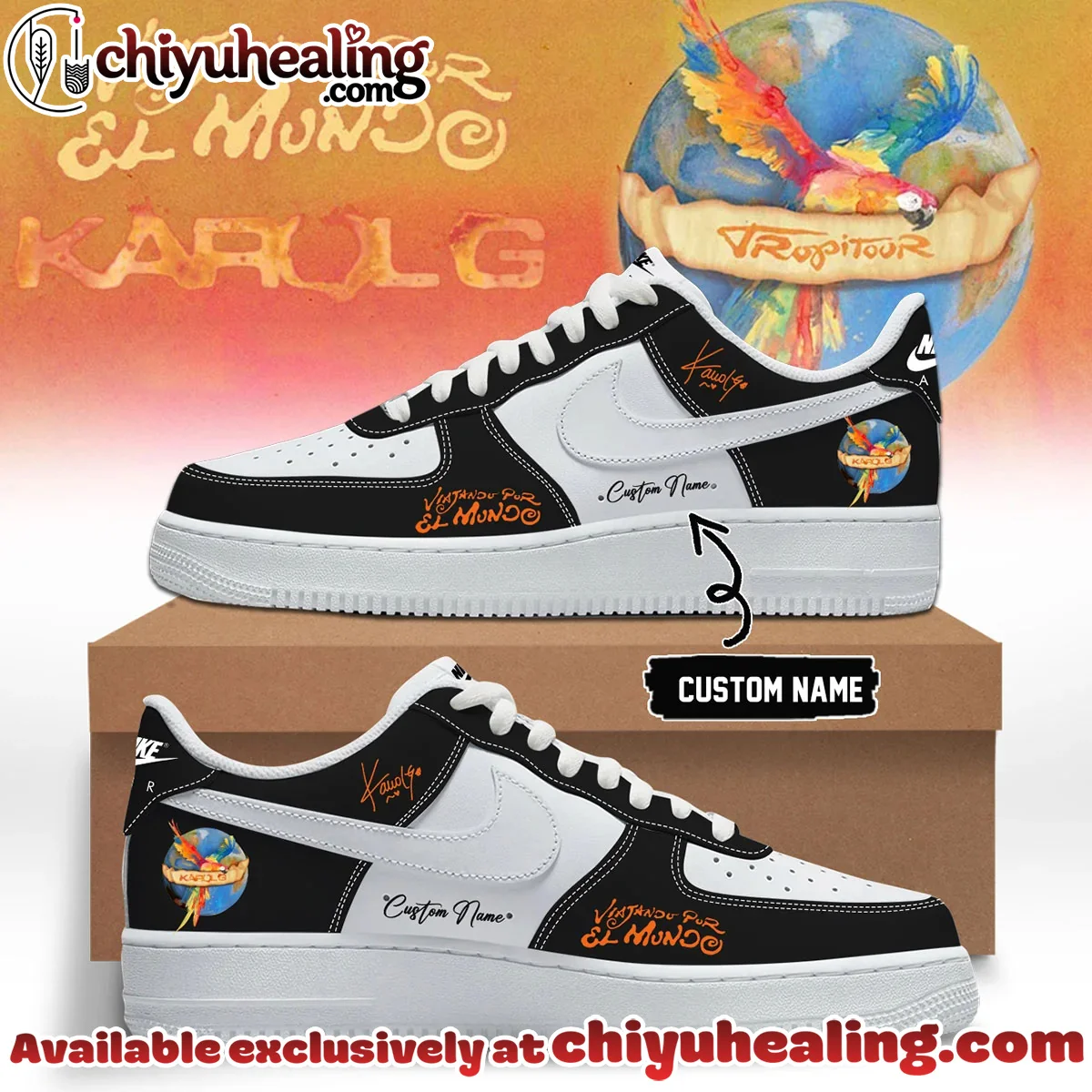 Karol G Viajando Por El Mundo Tropitour Custom Air Force 1 & Jordan 1 Shoes - Part 12