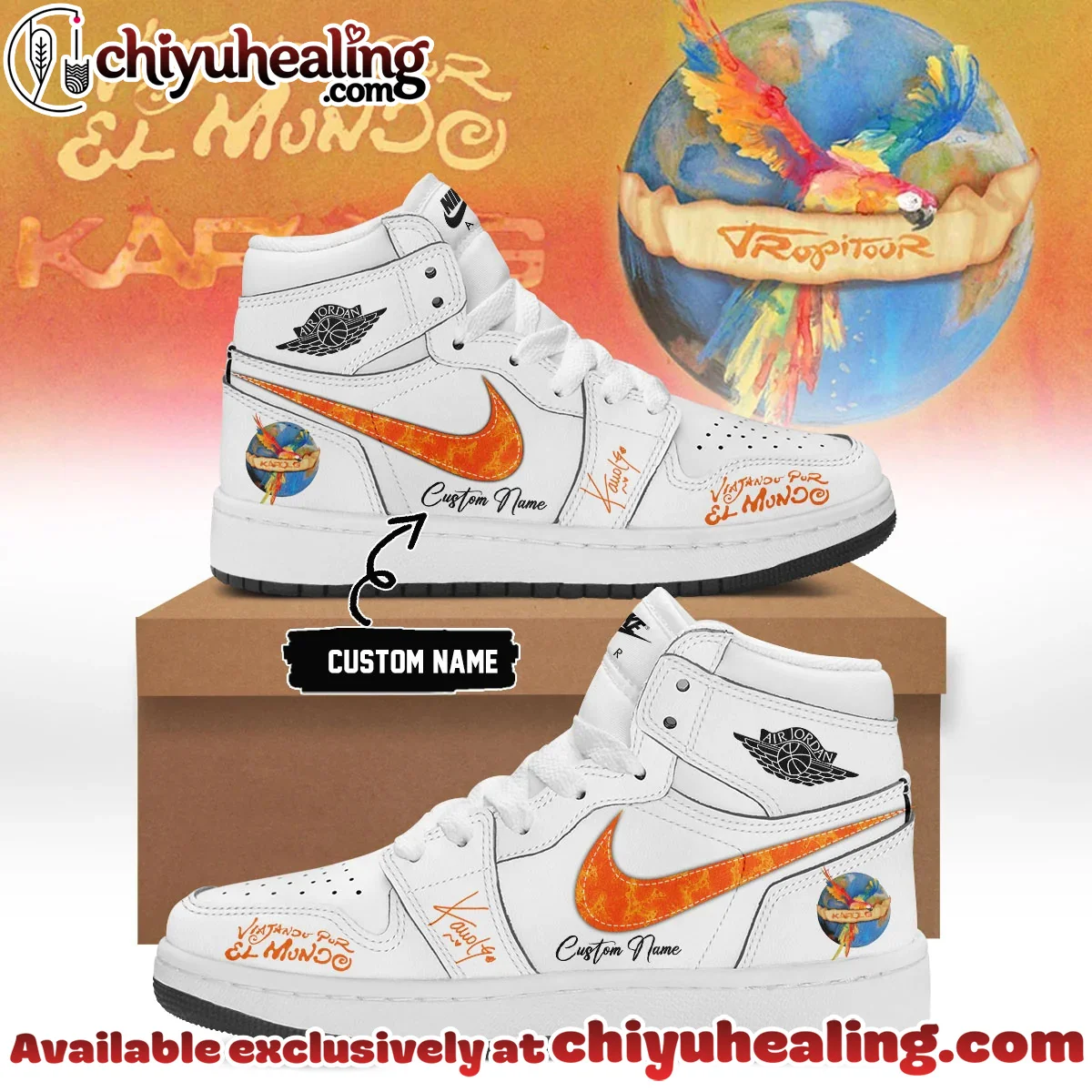 Karol G VIAJANDO POR EL MUNDO TROPITOUR Custom Air Force 1 & Jordan 1 Shoes - Part 7