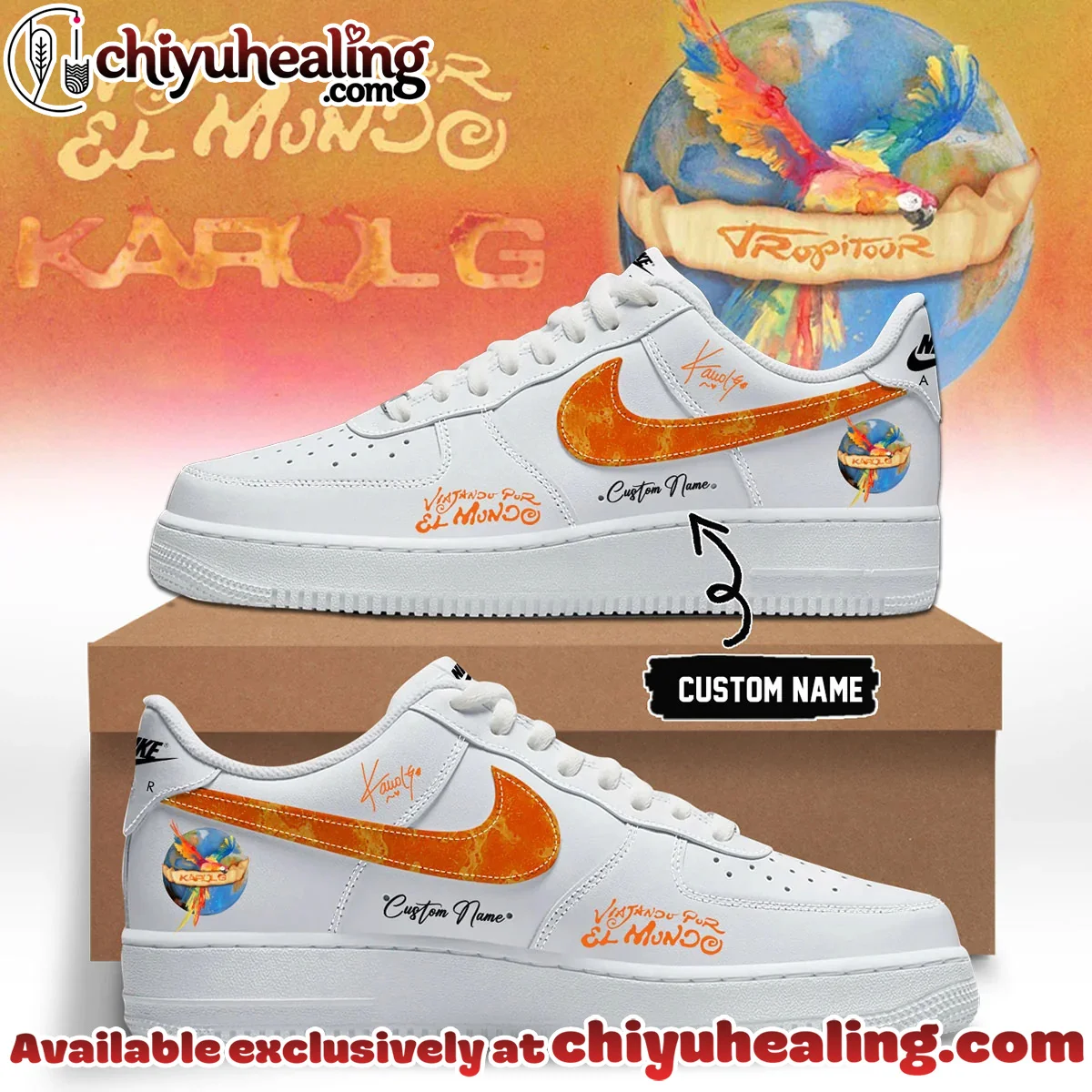 Karol G VIAJANDO POR EL MUNDO TROPITOUR Custom Air Force 1 & Jordan 1 Shoes (Release 5)