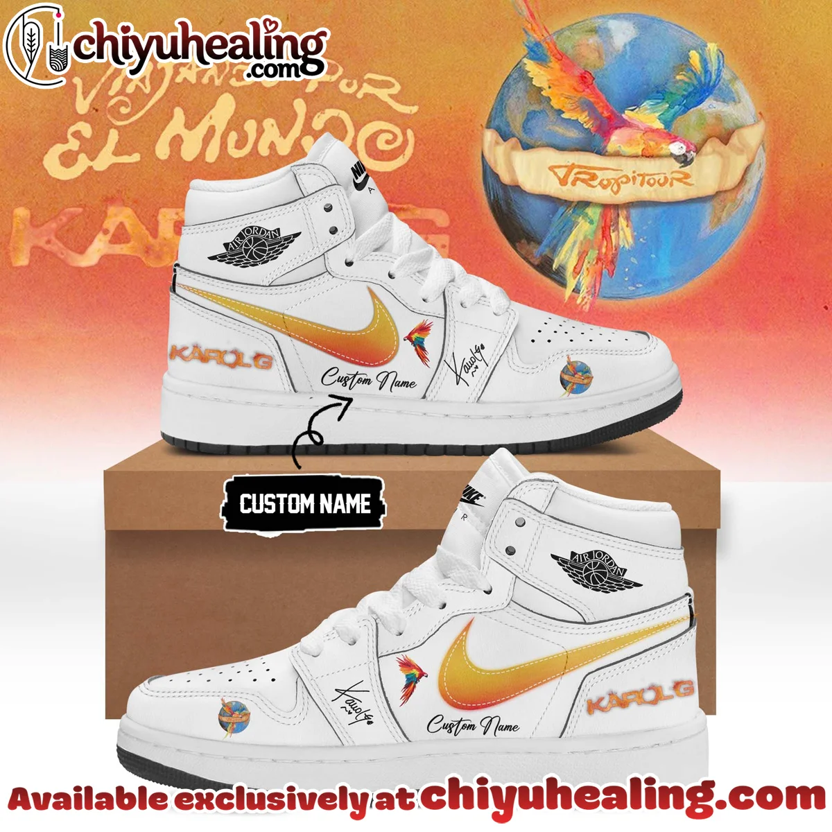 Karol G VIAJANDO POR EL MUNDO TROPITOUR Custom Air Force 1 & Jordan 1 Shoes - Series 1