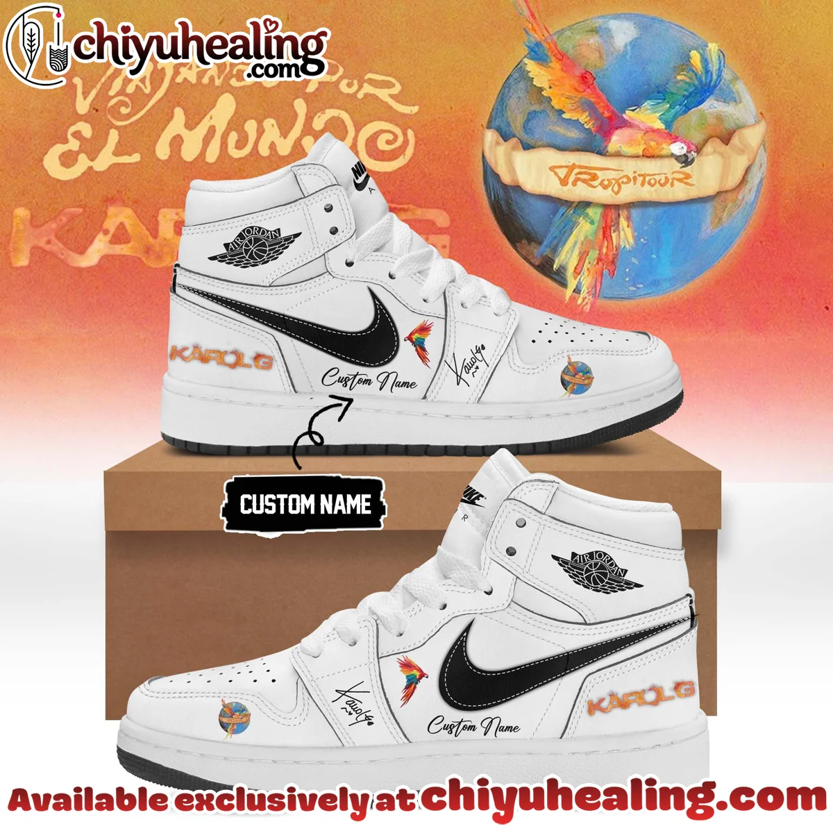 Karol G Viajando Por El Mundo Tropitour Custom Air Force 1 & Jordan 1 Shoes - Series 20