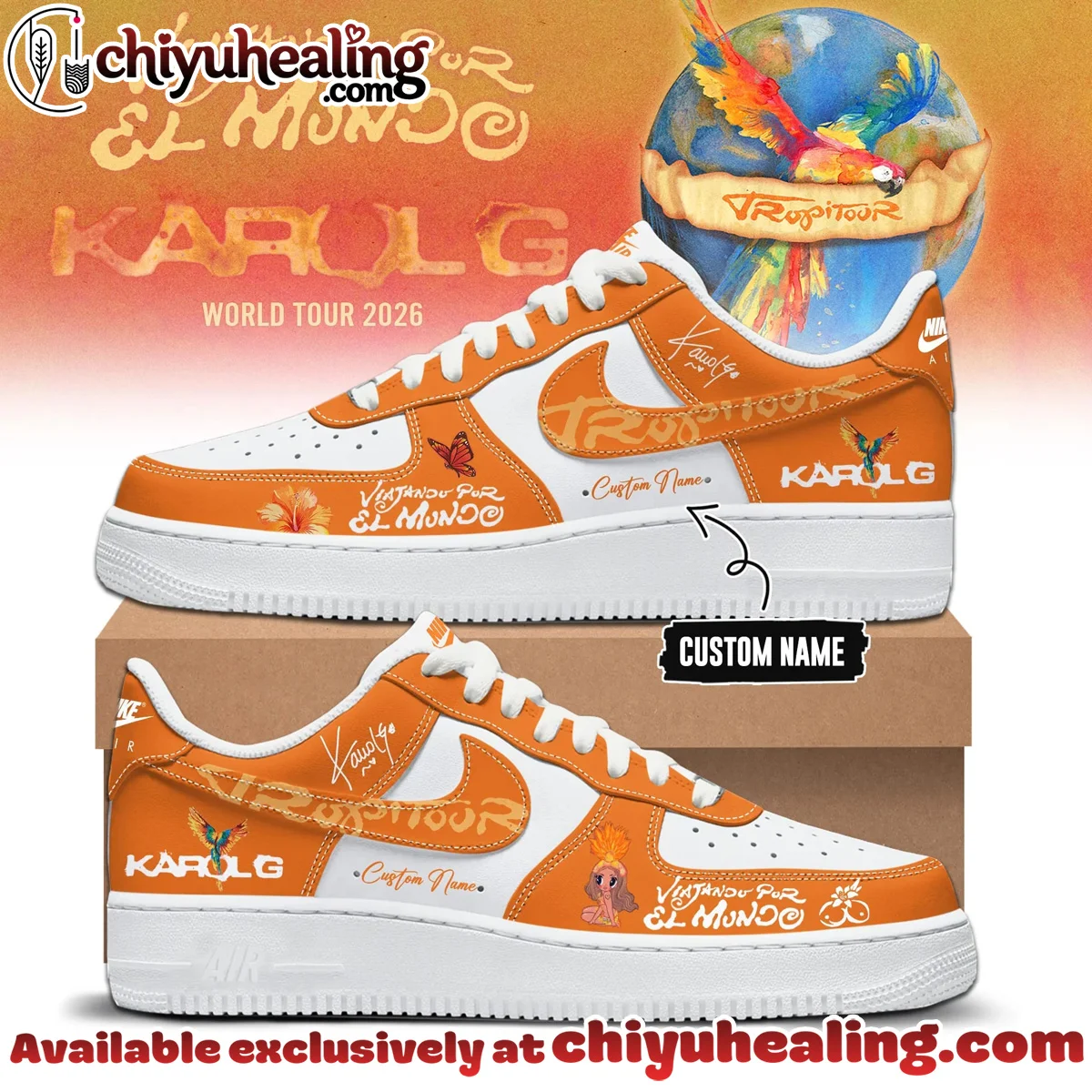 Karol G Viajando por el Mundo Tropitour Custom Air Force 1 & Jordan 1 Shoes - Series 3