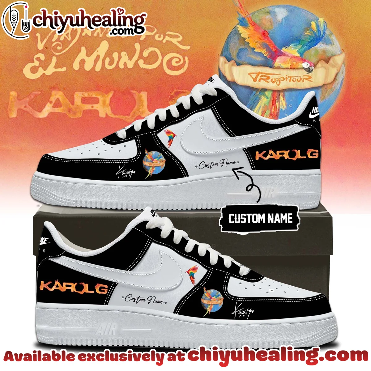 Karol G VIAJANDO POR EL MUNDO TROPITOUR Custom Air Force 1 & Jordan 1 Shoes (Style 3)