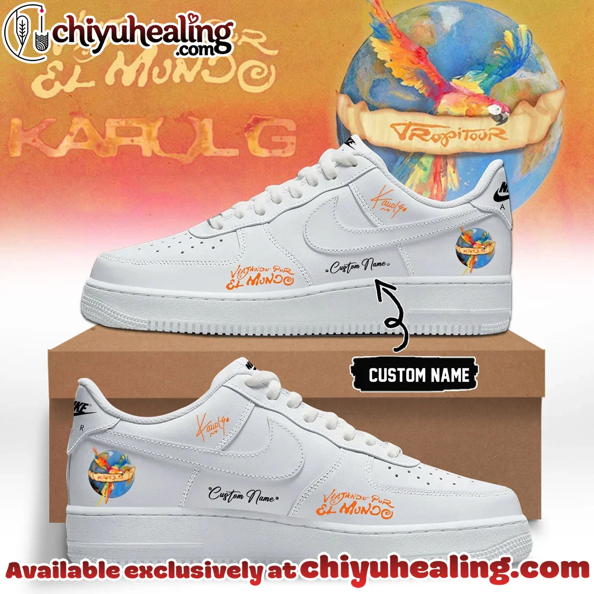 Karol G Viajando Por El Mundo Tropitour Custom Air Force 1 & Jordan 1 Shoes (Style 8)