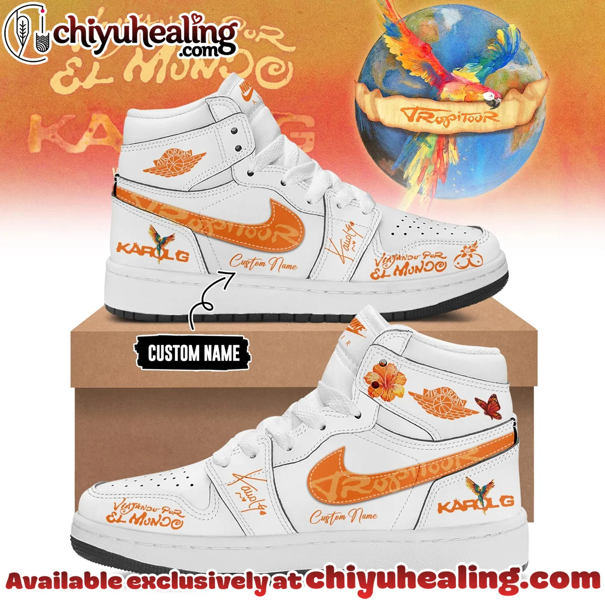 Karol G Viajando Por El Mundo Tropitour Custom Air Force 1 & Jordan 1 Shoes - Variant 2