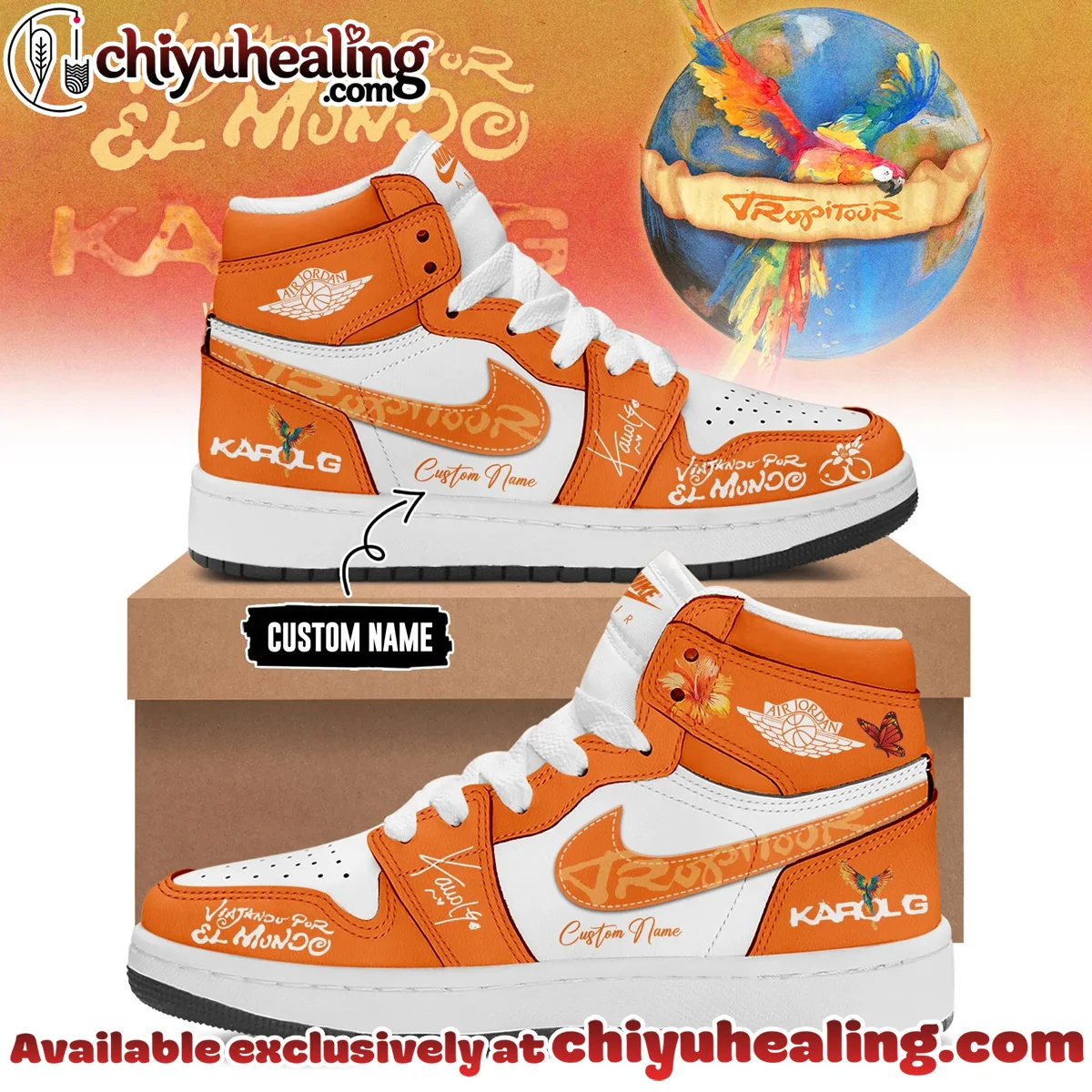 Karol G Viajando Por El Mundo Tropitour Custom Air Force 1 & Jordan 1 Shoes - Variant 3