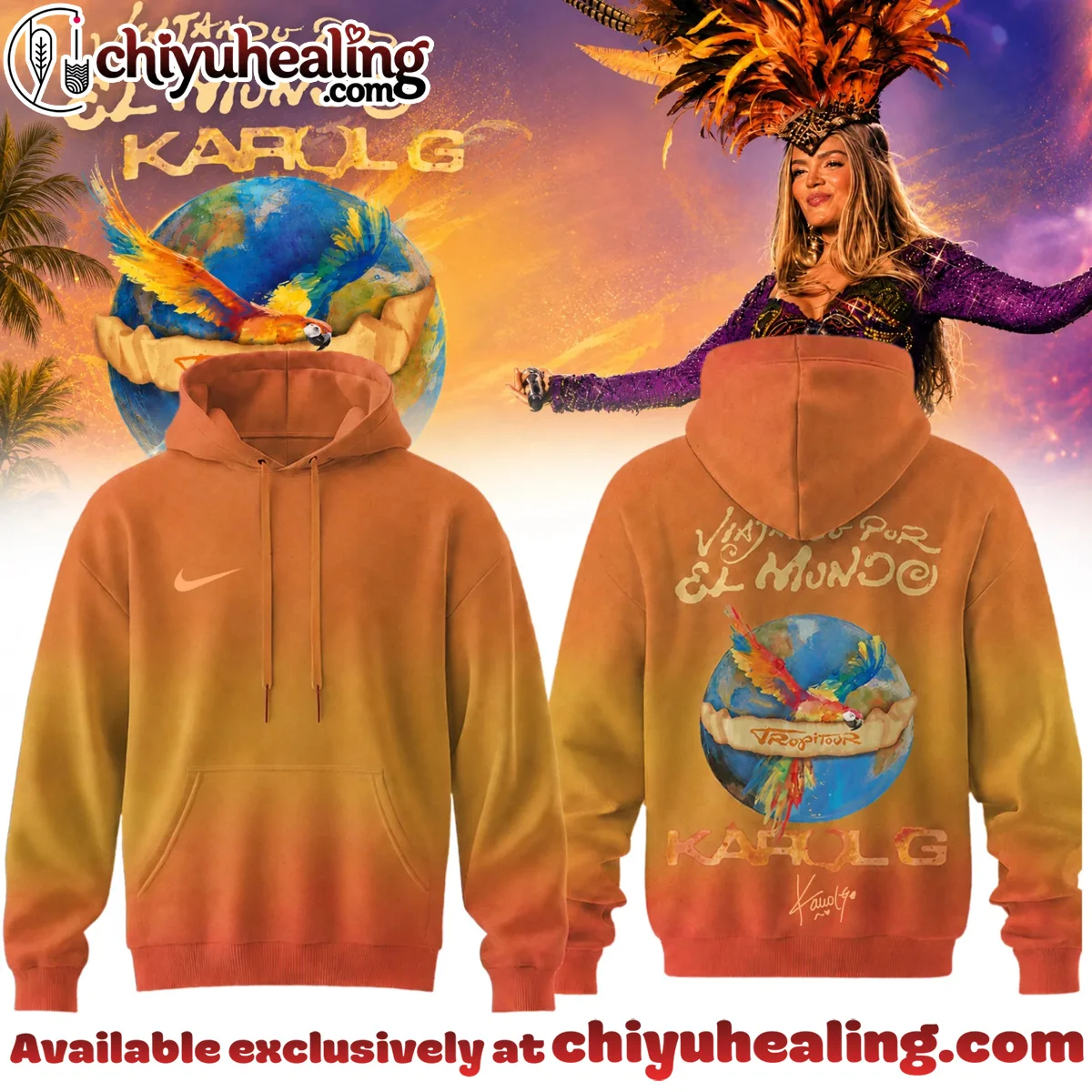 Karol G Viajando por el Mundo Tropitour Signature Shirt & Hoodie (Style 14)