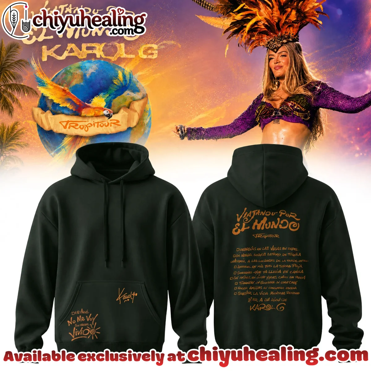 Karol G Viajando Por El Mundo Tropitour Signature Shirt & Hoodie (Style 27)