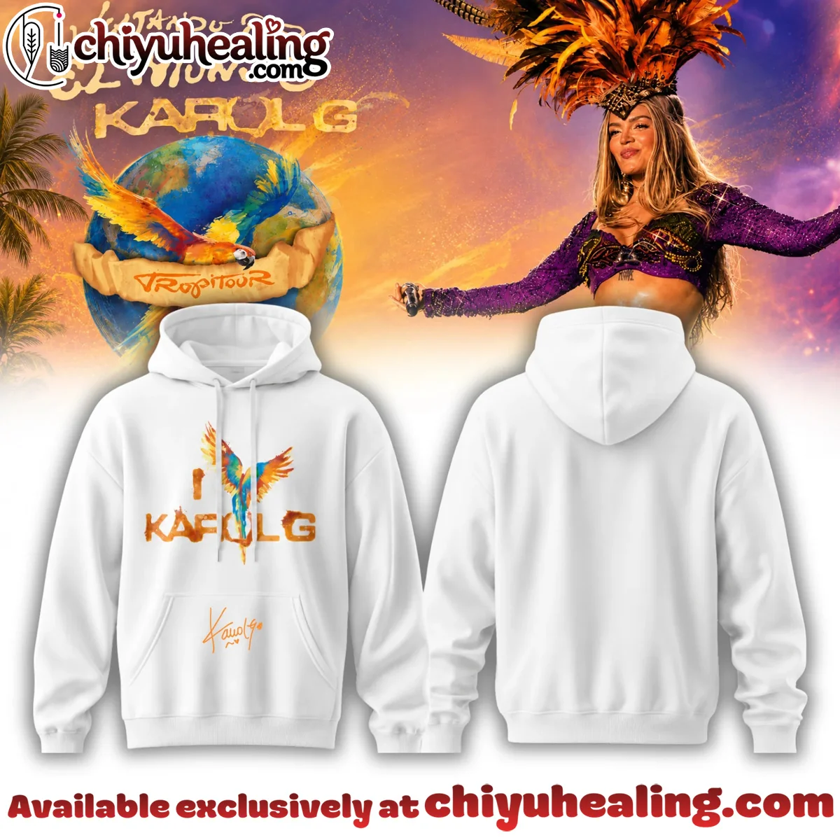 Karol G Viajando por el Mundo Tropitour Signature T-Shirt & Hoodie (Style 17)