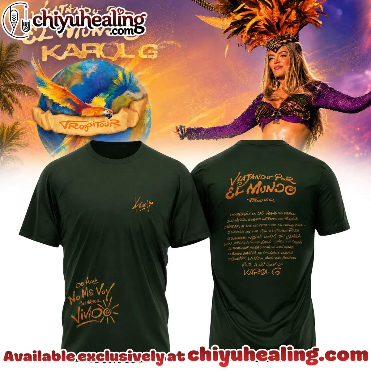 Karol G Viajando por el Mundo Tropitour Signature T-Shirt & Hoodie