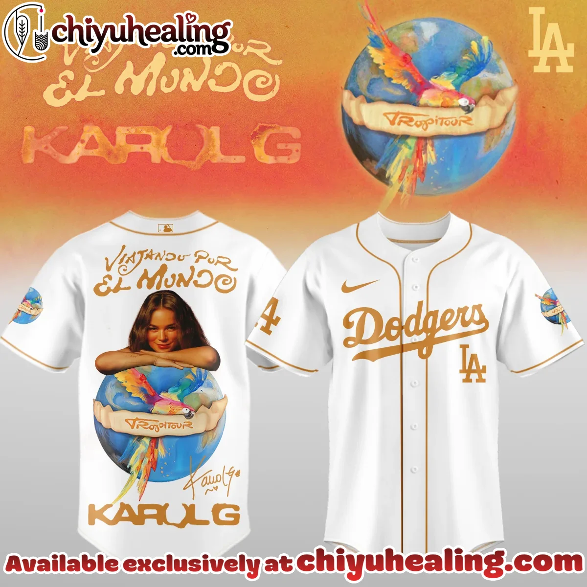 Karol G x MLB Nos Vamos de Tour Baseball Jersey (Design 1) Karol G x MLB Nos Vamos de Tour Baseball Jersey (Design 1)