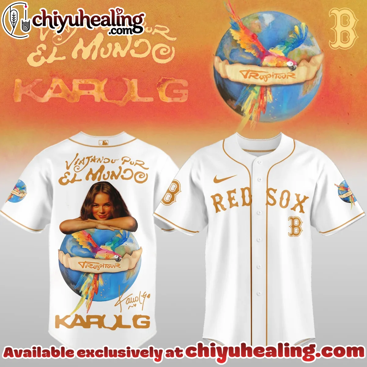 Karol G x MLB Nos Vamos de Tour Baseball Jersey (Design 1) Karol G x MLB Nos Vamos de Tour Baseball Jersey (Design 1)